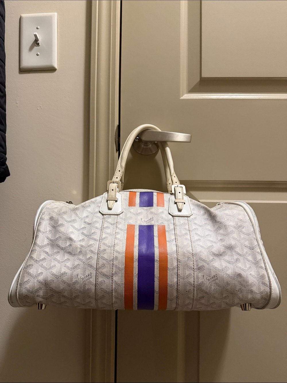 Goyard Croisiere 35” Duffel/Hand Bag in white 2006